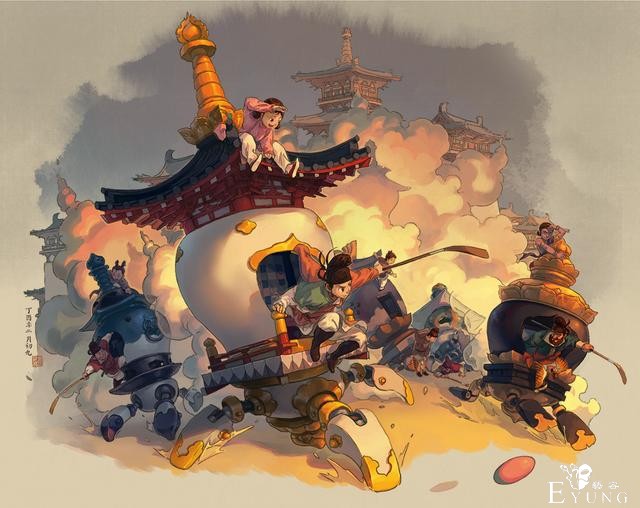 国人画师一组很有国风特色的卡通插画作品！造型可爱充满民俗元素-7.jpg