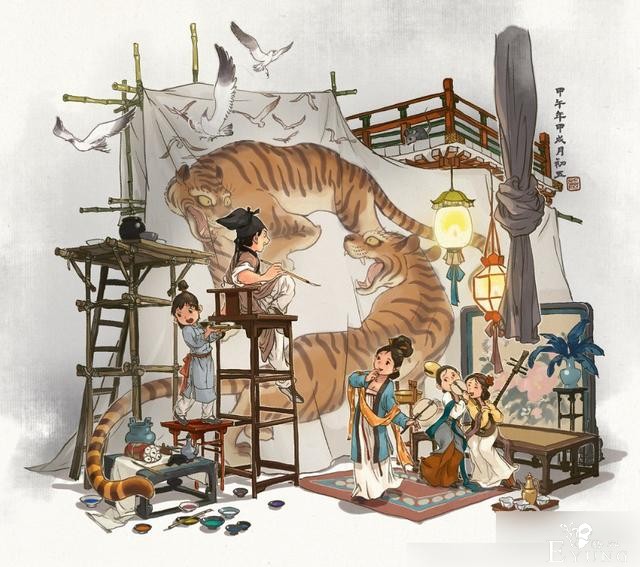 国人画师一组很有国风特色的卡通插画作品！造型可爱充满民俗元素-12.jpg