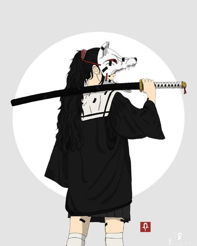 画师笔下的战斗少女，不仅有拿刀的连步枪都有，组队打妖怪可以啊-1.jpg