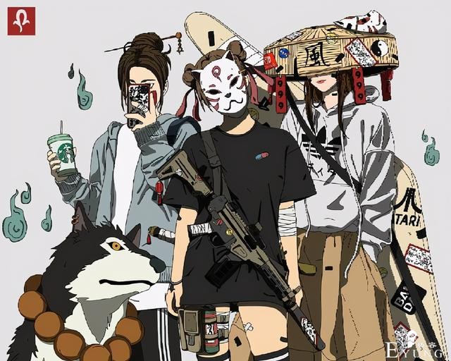 画师笔下的战斗少女，不仅有拿刀的连步枪都有，组队打妖怪可以啊-5.jpg