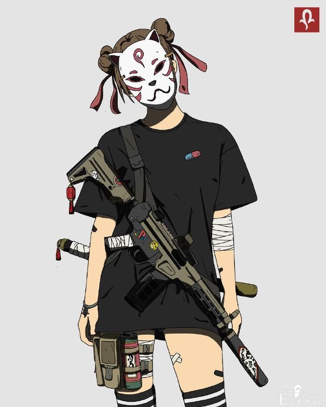 画师笔下的战斗少女，不仅有拿刀的连步枪都有，组队打妖怪可以啊-2.jpg
