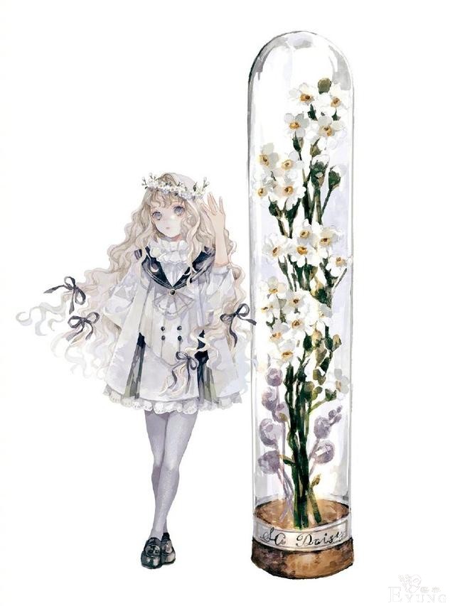 画师大佬笔下的花与少女太治愈了，看着好有春天的感觉-2.jpg