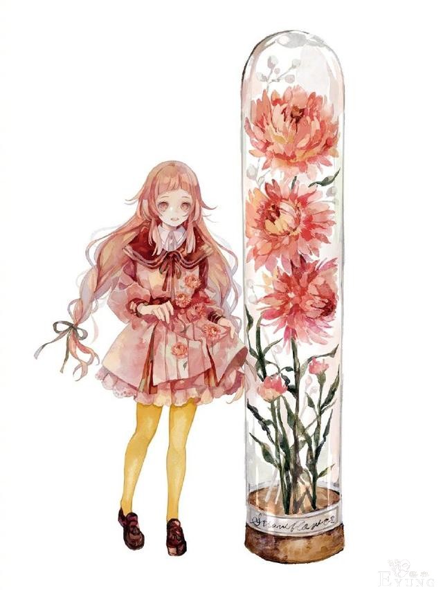 画师大佬笔下的花与少女太治愈了，看着好有春天的感觉-1.jpg