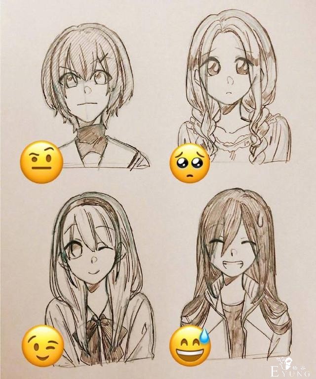 日本画师绘制表情拟人，小黄脸变身帅哥美女，每一个都好传神-2.jpg