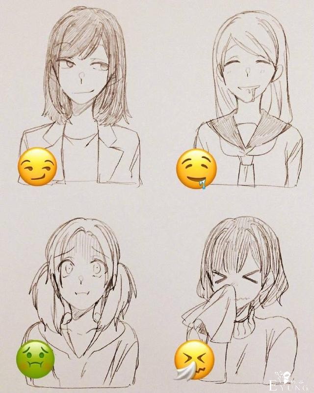 日本画师绘制表情拟人，小黄脸变身帅哥美女，每一个都好传神-8.jpg