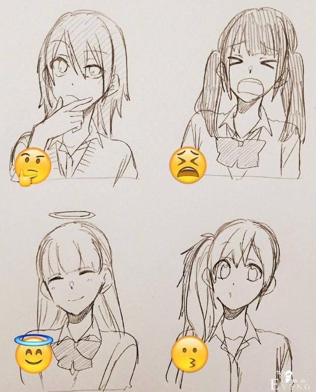 日本画师绘制表情拟人，小黄脸变身帅哥美女，每一个都好传神-10.jpg