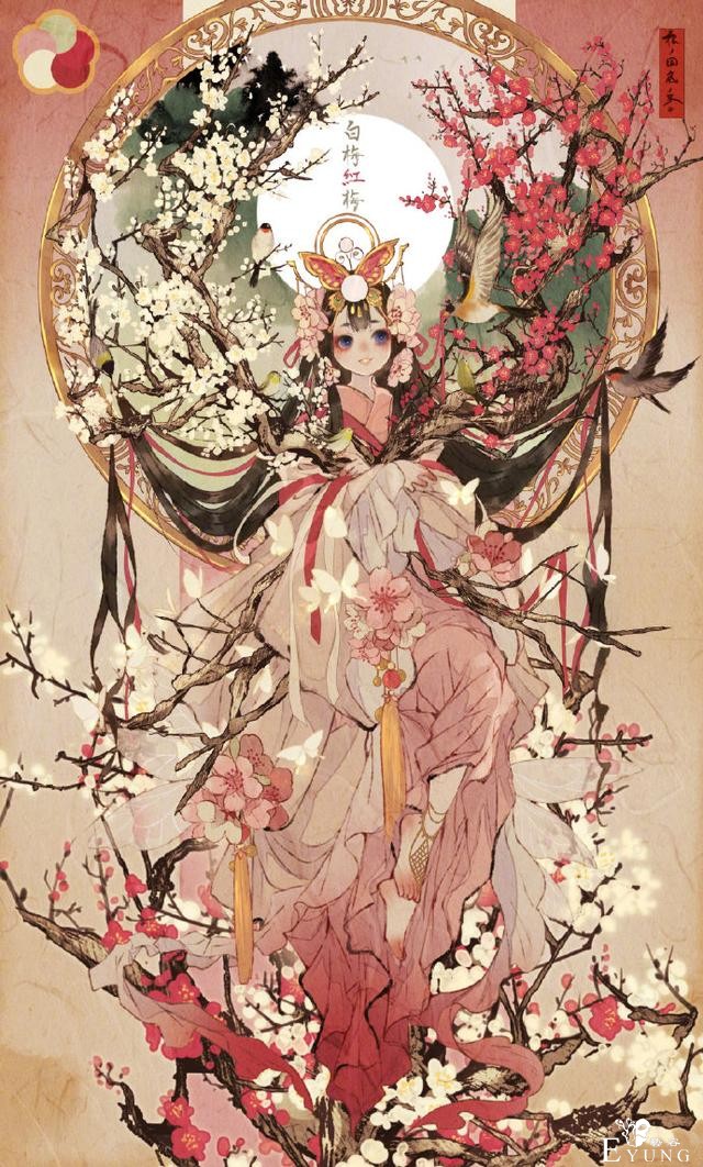 七原老师笔下的花朵拟人，妹子和花儿们融为一体，人与花争俏-3.jpg