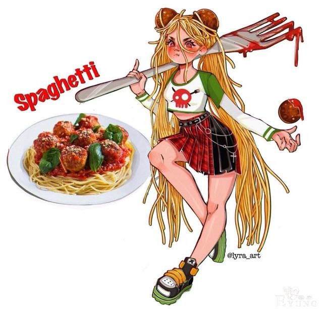 画师大佬绘制食物拟人，草莓蛋糕换上lo装，披萨的打扮我欣赏不来-1.jpg