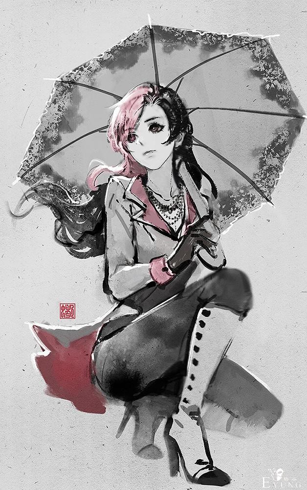 国人画师一组颇有国风特色的插画作品！造型唯美笔锋颇为潇洒-15.jpg