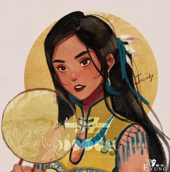 旗袍版的迪士尼公主太美了，艾莎的发型直击我心，白雪公主变贵妇-4.jpg