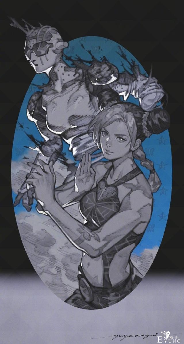 游戏大佬画了一组JOJO同人，全员力量感十足，承太郎太帅了-1.jpg