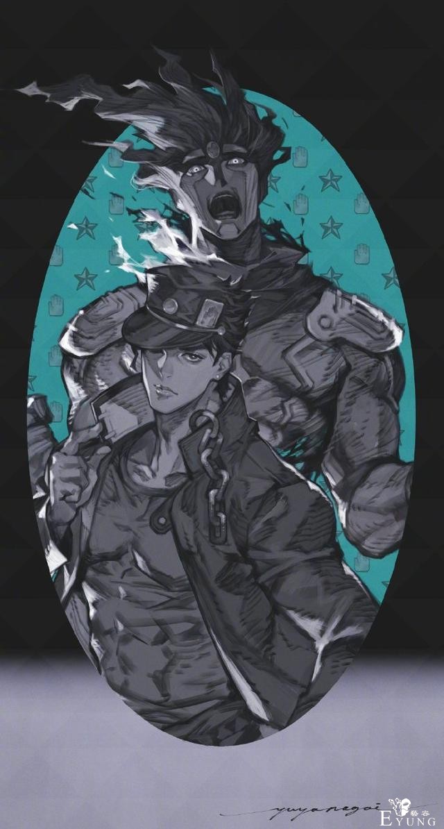游戏大佬画了一组JOJO同人，全员力量感十足，承太郎太帅了-2.jpg
