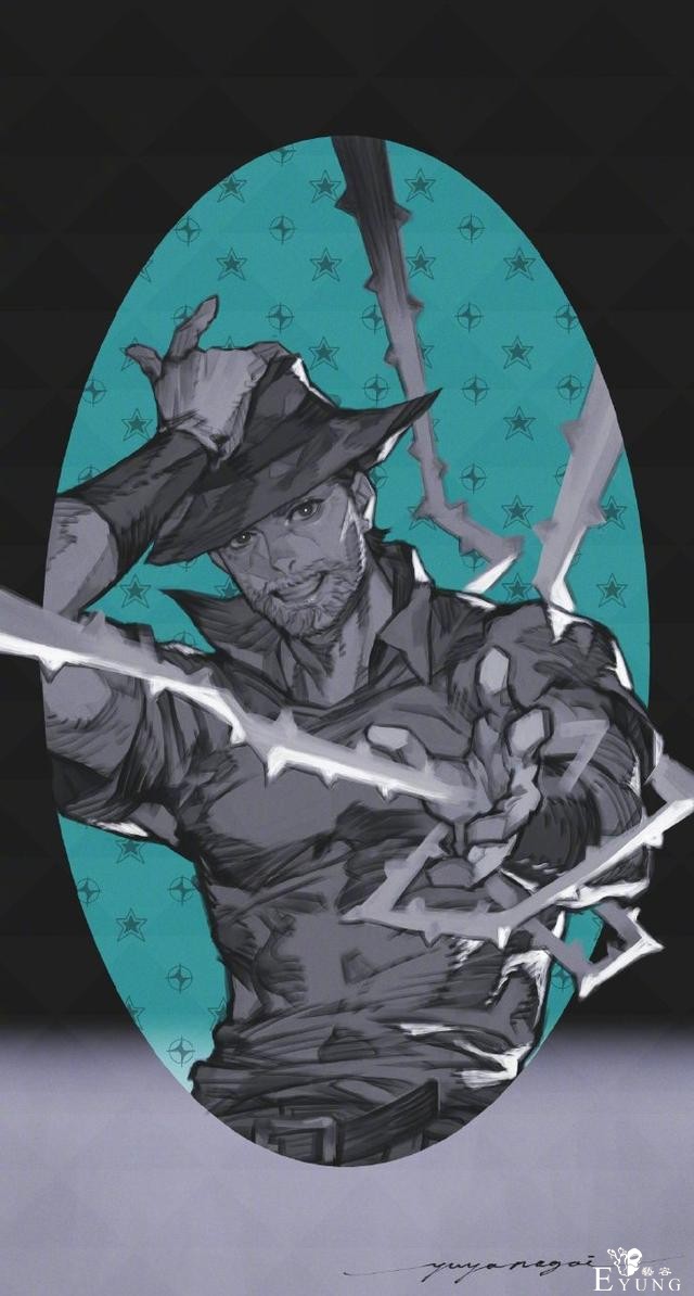 游戏大佬画了一组JOJO同人，全员力量感十足，承太郎太帅了-4.jpg