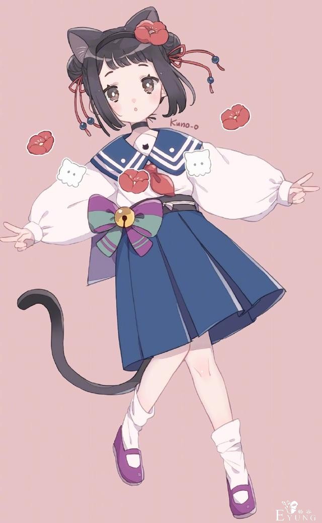 画师笔下的可爱猫耳娘，有穿JK的有穿女巫服的，快给我变-4.jpg