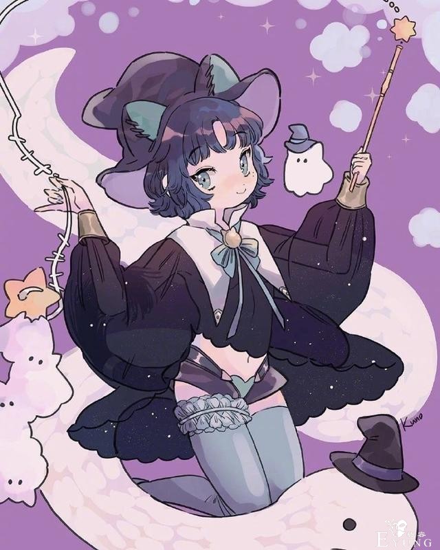 画师笔下的可爱猫耳娘，有穿JK的有穿女巫服的，快给我变-7.jpg