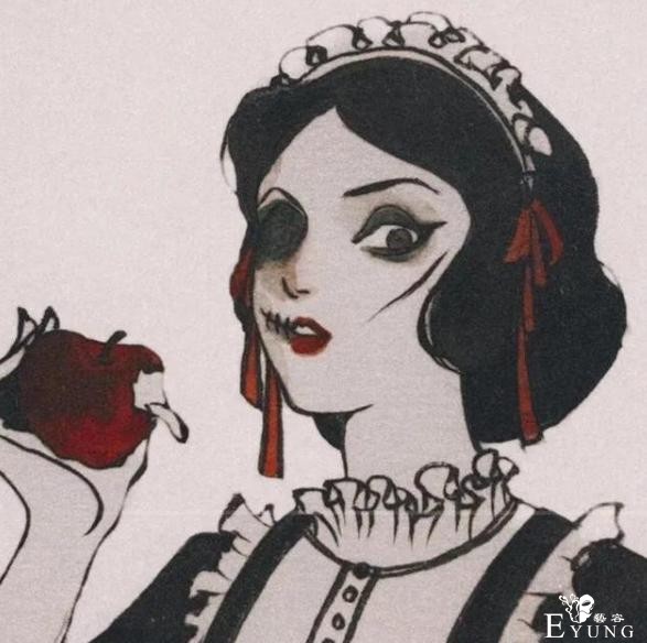 迪士尼公主画黑暗妆，艾莎女王看着像反派，但是好可爱-2.jpg
