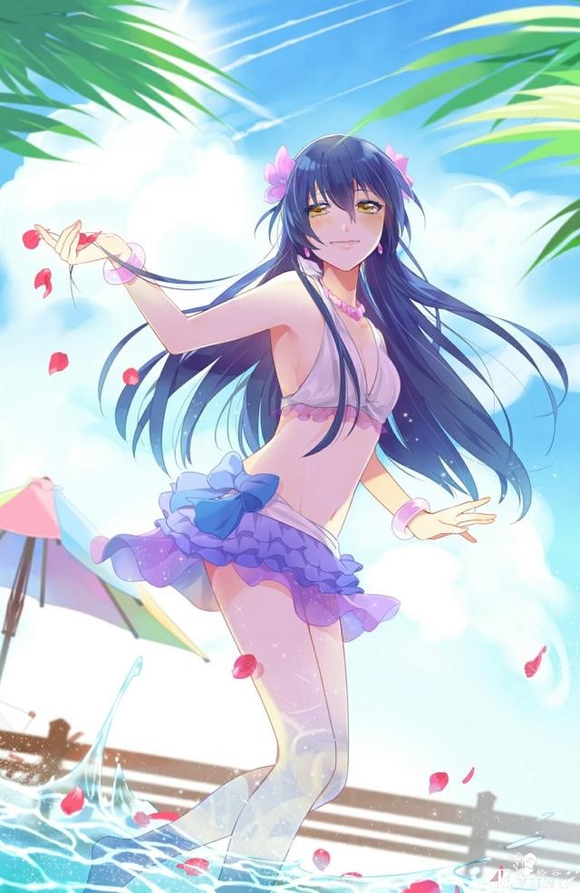 夏天辣么热，是时候来一波二次元泳装少女图了-8.jpg