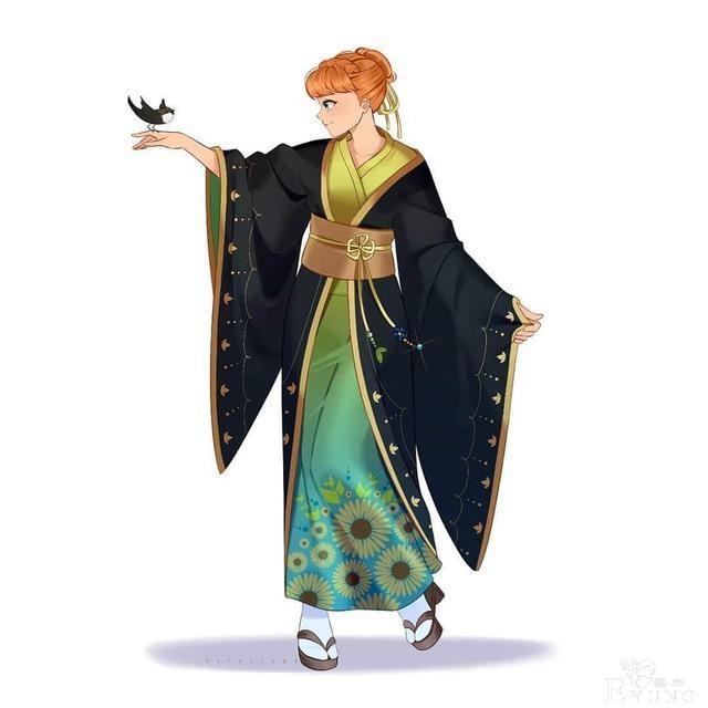 迪士尼公主换上日本衣服，不同的和服各有特色，艾莎不愧是女王-2.jpg