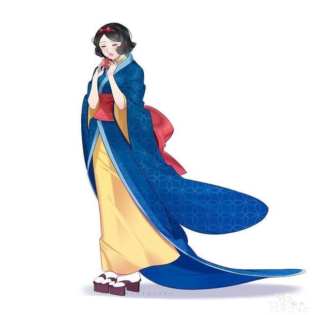 迪士尼公主换上日本衣服，不同的和服各有特色，艾莎不愧是女王-6.jpg