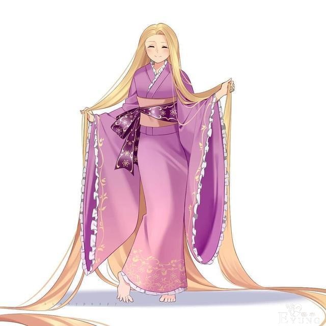 迪士尼公主换上日本衣服，不同的和服各有特色，艾莎不愧是女王-3.jpg
