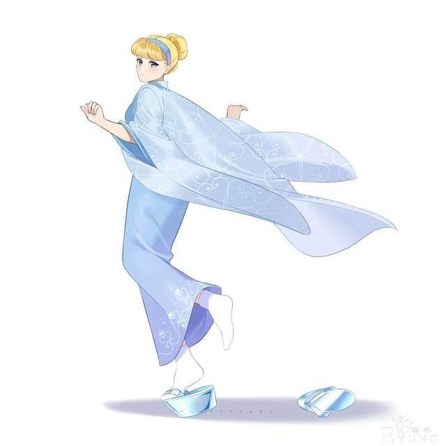 迪士尼公主换上日本衣服，不同的和服各有特色，艾莎不愧是女王-5.jpg