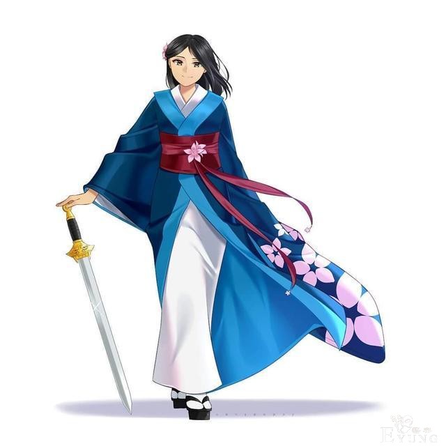 迪士尼公主换上日本衣服，不同的和服各有特色，艾莎不愧是女王-8.jpg