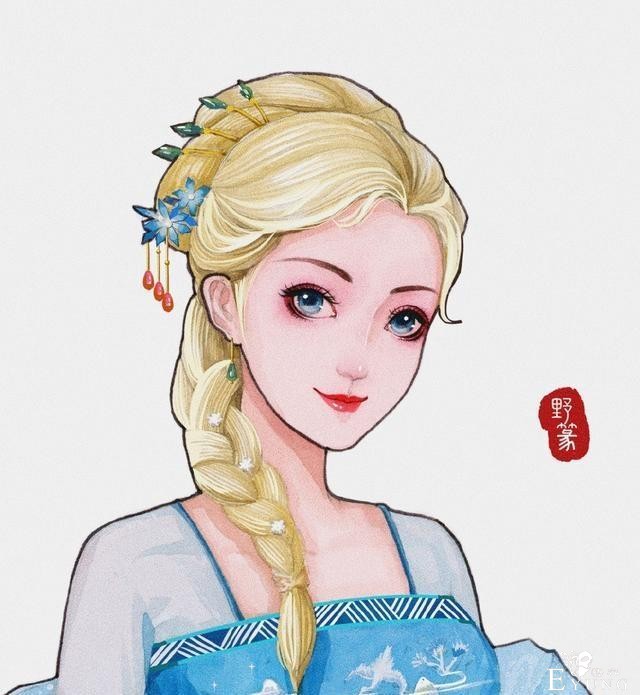 迪士尼公主们不仅换了发型，还穿上了汉服，这份中国风太美了-5.jpg