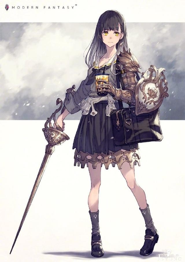 这位画师笔下的JK小姐姐太帅了，一手拿书包，一手拿武器-1.jpg
