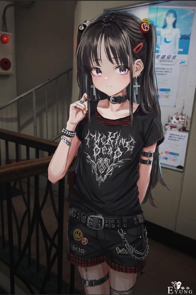 画师笔下的黑暗风少女，也不知该叫金属还是哥特的，总之好可爱-1.jpg