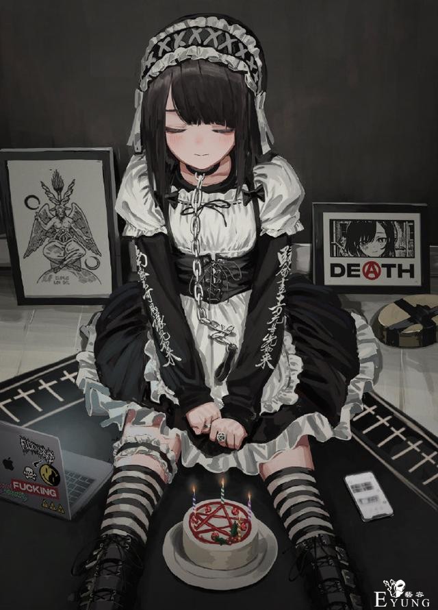 画师笔下的黑暗风少女，也不知该叫金属还是哥特的，总之好可爱-3.jpg