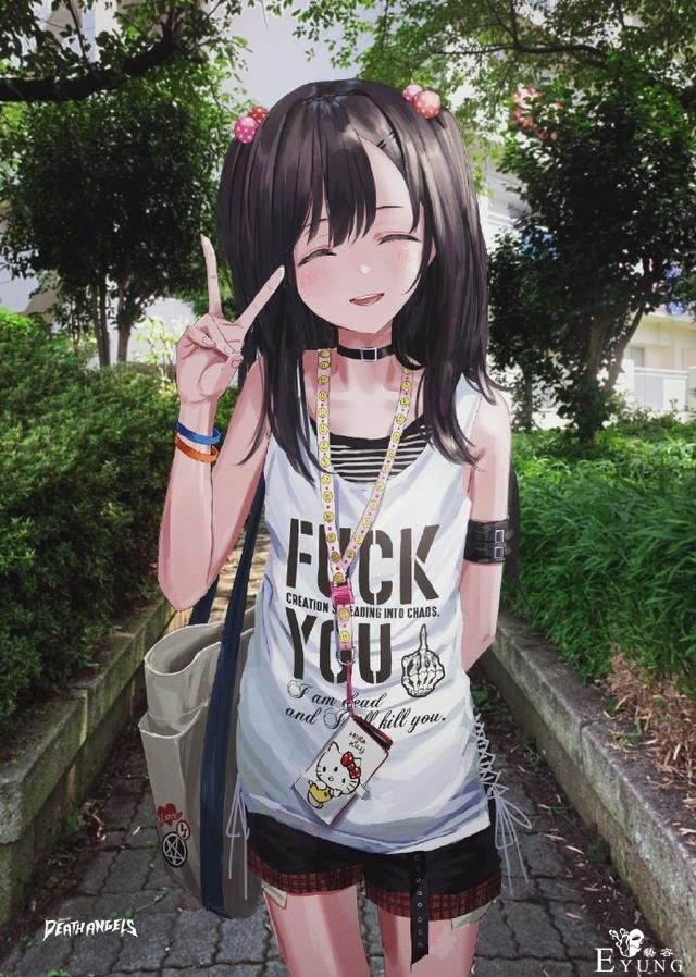 画师笔下的黑暗风少女，也不知该叫金属还是哥特的，总之好可爱-8.jpg