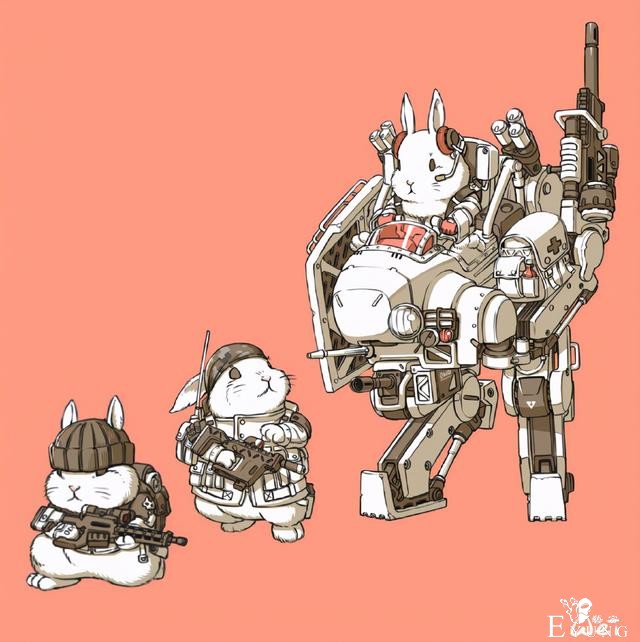 画师笔下全副武装的兔子们，开着坦克驾驶着机甲，猛男就该看这个-6.jpg