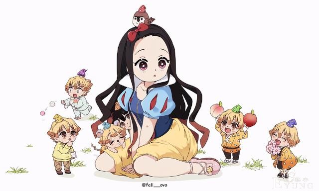 鬼灭之刃：善逸祢豆子太会秀恩爱了！COS白雪公主，还一起逛街-1.jpg