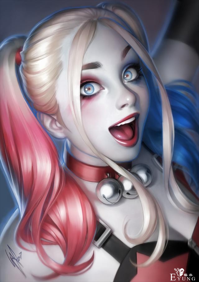 这个哈莉和神奇女侠画的莫名有点萌！南非画师笔下阳光的美女形象-1.jpg