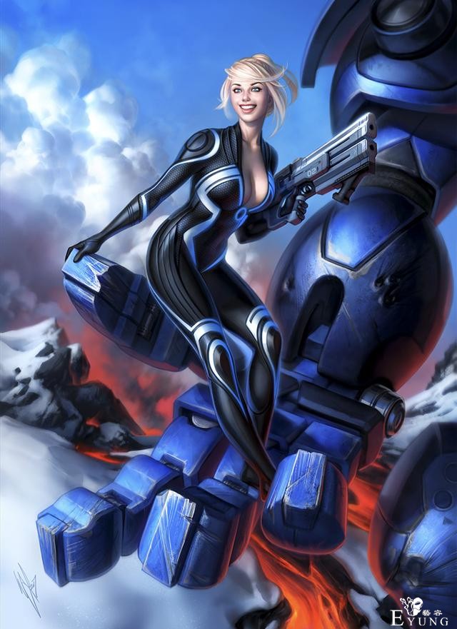 这个哈莉和神奇女侠画的莫名有点萌！南非画师笔下阳光的美女形象-3.jpg