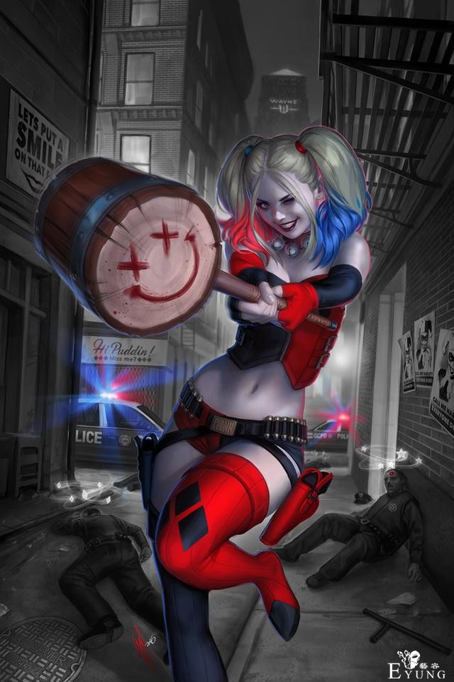这个哈莉和神奇女侠画的莫名有点萌！南非画师笔下阳光的美女形象-8.jpg