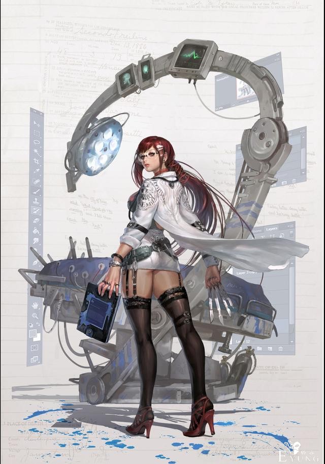 一组韩国画师绘制的漂亮的同人插画图！女性角色的设定相当可爱！-20.jpg