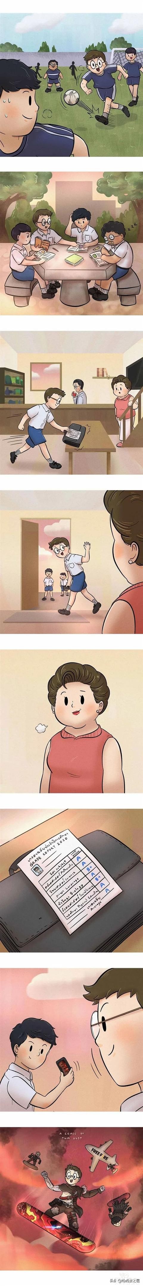 「无声漫画」学霸偷偷打游戏却被母亲抓了个正着-4.jpg