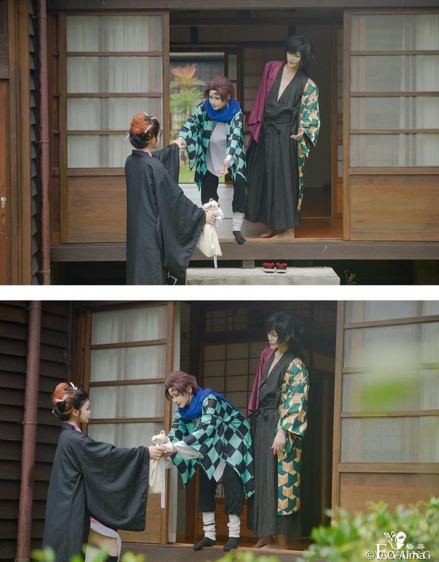 《鬼灭之刃》炭治郎&amp;祢豆子cos，我以为是甜的，没想到是刀子-2.jpg