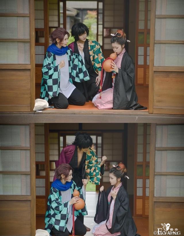 《鬼灭之刃》炭治郎&amp;祢豆子cos，我以为是甜的，没想到是刀子-15.jpg