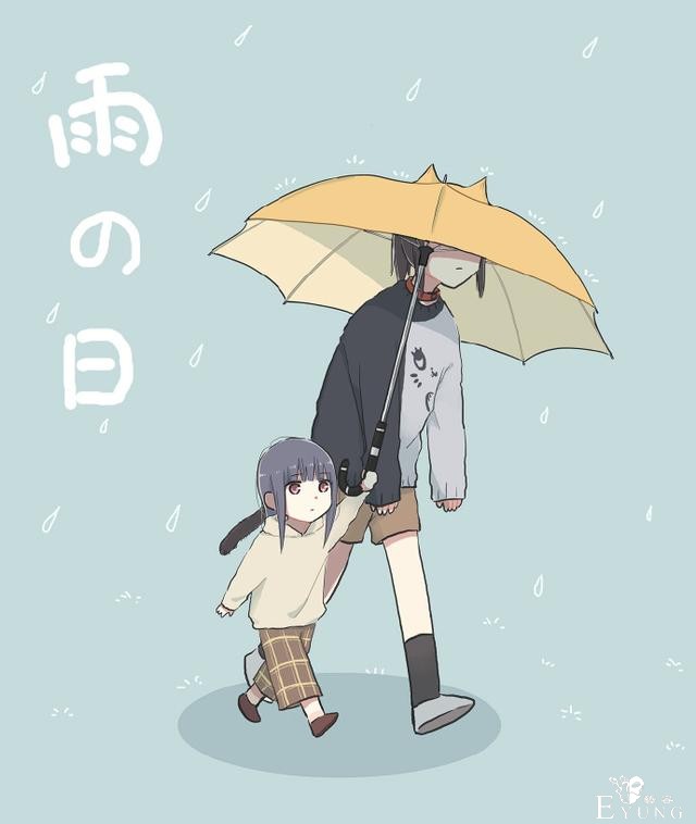 画师创作猫和主人的雨中小故事，画风好萌故事好逗-1.jpg