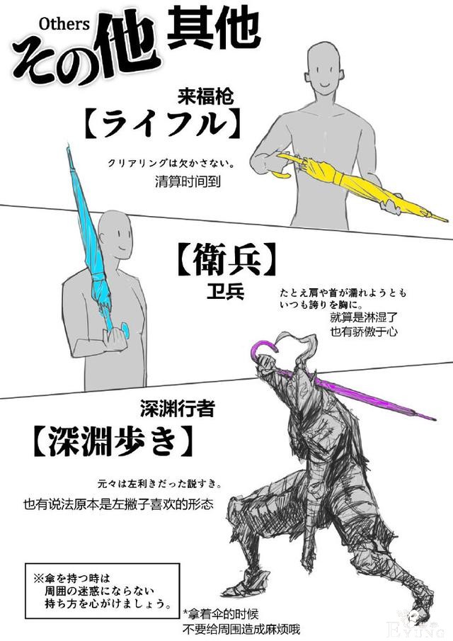 日本网友分享不同的拿伞姿势，果然人人都有一颗中二的心啊-4.jpg