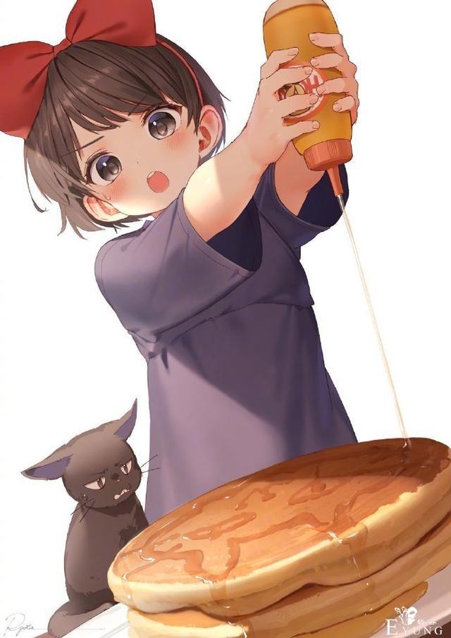 画师笔下圆圆脸的吃货小姐姐们好可爱，感觉一天都被治愈了-5.jpg