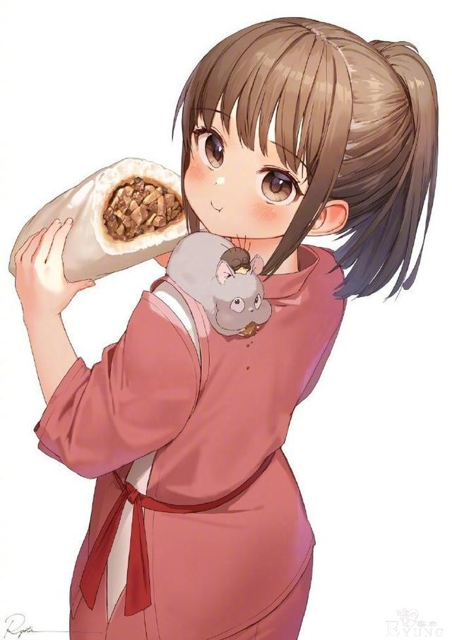 画师笔下圆圆脸的吃货小姐姐们好可爱，感觉一天都被治愈了-2.jpg