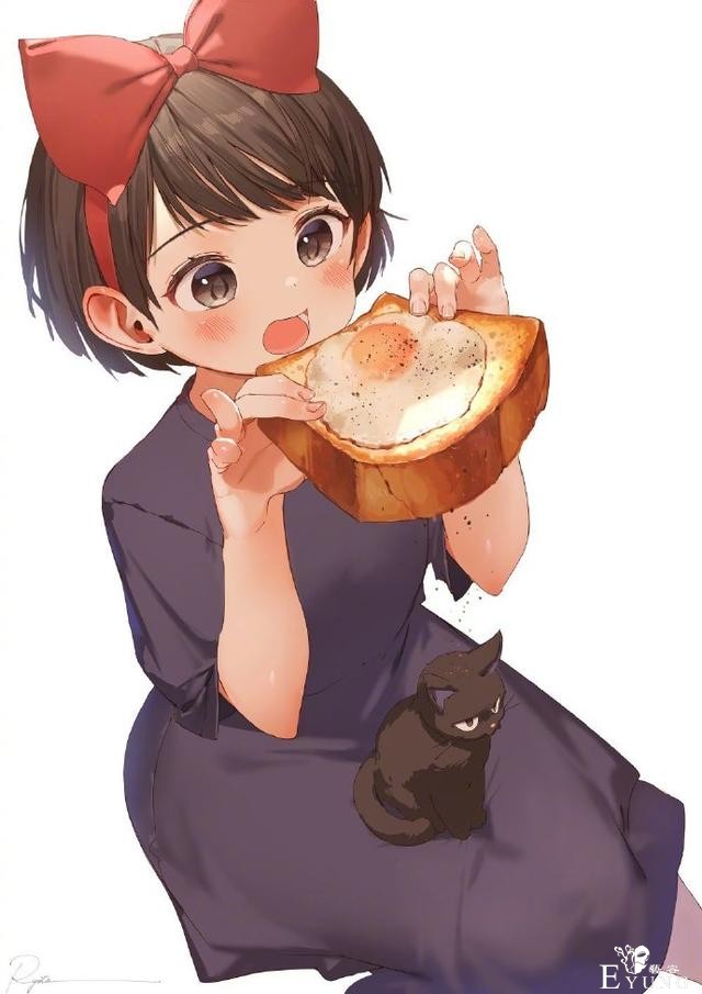 画师笔下圆圆脸的吃货小姐姐们好可爱，感觉一天都被治愈了-9.jpg
