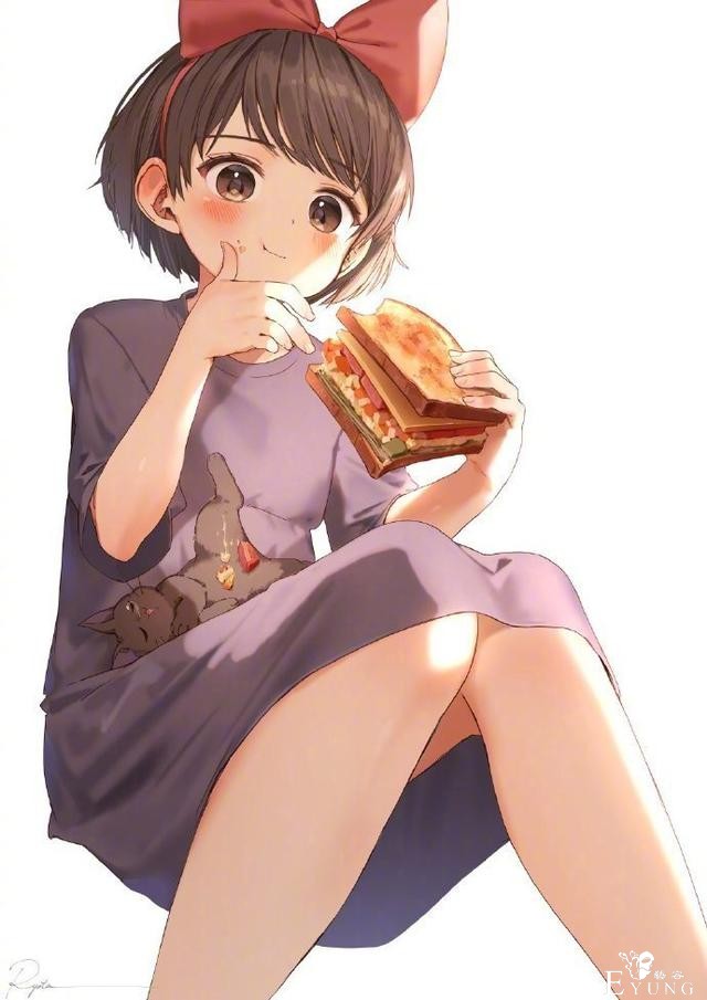 画师笔下圆圆脸的吃货小姐姐们好可爱，感觉一天都被治愈了-8.jpg