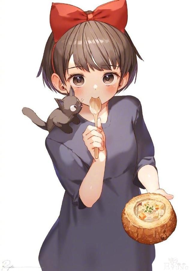 画师笔下圆圆脸的吃货小姐姐们好可爱，感觉一天都被治愈了-7.jpg