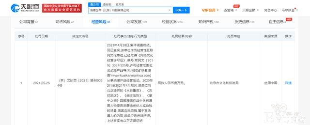 快看漫画因《掌中之物》等作品涉及宣扬暴力内容被罚1万元-3.jpg
