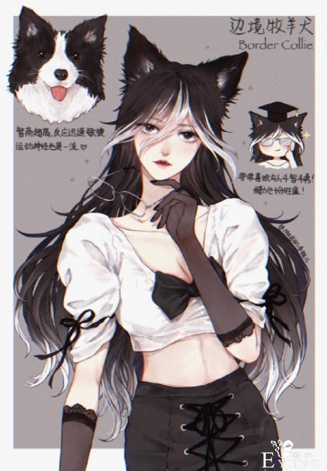 狗狗化身动漫美少女，萨摩变成白毛御姐，短腿柯基好俏皮-5.jpg