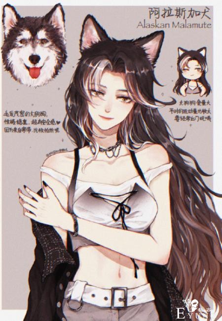 狗狗化身动漫美少女，萨摩变成白毛御姐，短腿柯基好俏皮-6.jpg